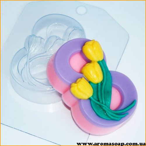 March 8 in tulips 95 g plastic mold