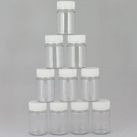 Cosmetic jar Ascorp high with tamper evident lid 50 ml transparent set of 10 pcs (2545)