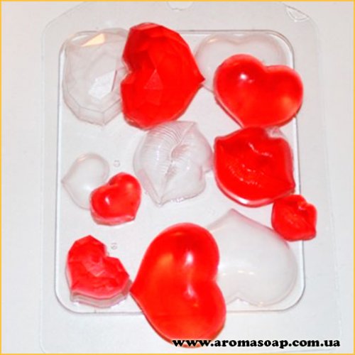 Сердечка-поцелуйчики форма пластикова