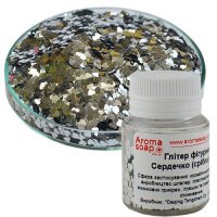 Глітер фігурний Сердечко (срібло) 3мм