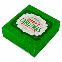 Коробка микс зеленая We wish you a very Merry Christmas and Happy New Year