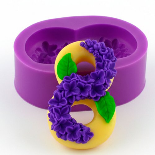 March 8 in lilacs silicone mold