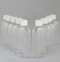 Бутылочка и Колпачок со вставкой косметическая Ascorp плоская 100 мл прозрачная набор 10 шт (880)