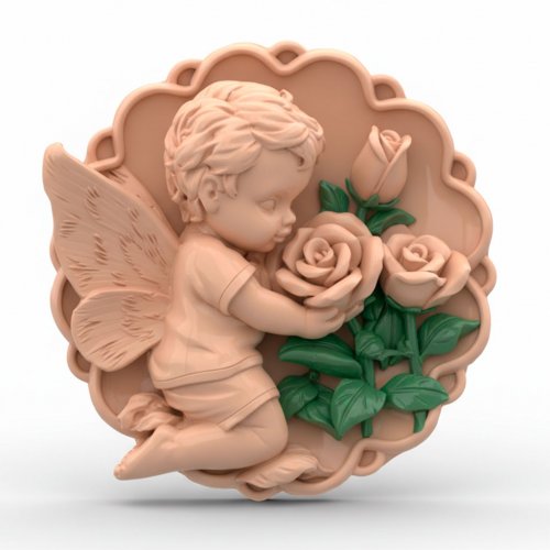 Ангелочек с розами элит-форма