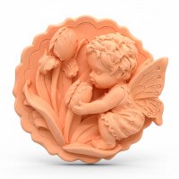 Angel with tulips silicone mold