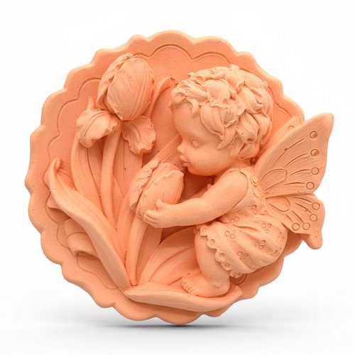 Ангелочек с тюльпанами элит-форма