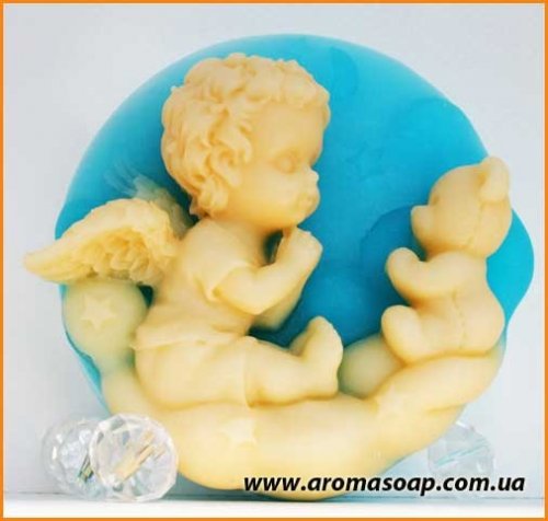 Angel with teddy bear silicone mold