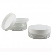 Баночка 150 мл прозрачная с вкладышем и крышкой белой