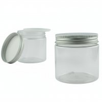 Баночка 200 мл прозрачная с алюминиевой крышкой