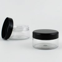 A 50 ml low transparent jar with a black lid