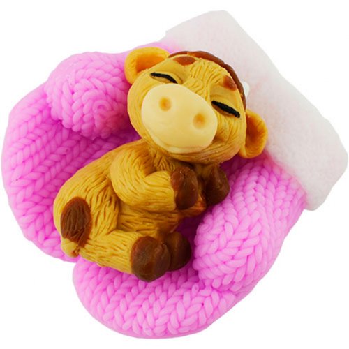 Бычок спящий и варежки (комплект из двух форм) 3D элит-форма