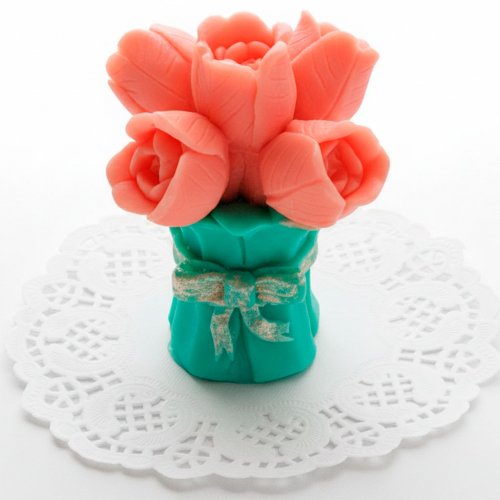 Букет тюльпанів з бантом 3D еліт-форма