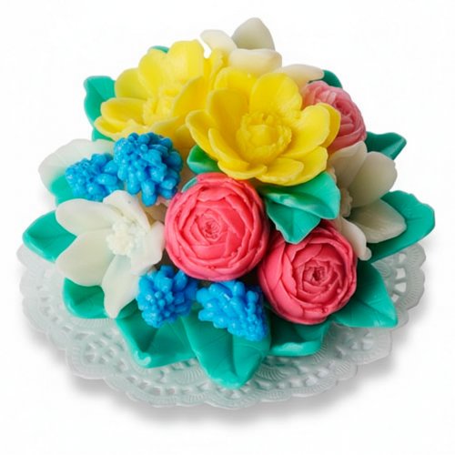 Букет весняних квітів 3D еліт-форма