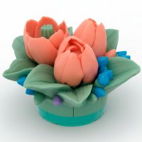 Bouquet of three tulips 3D silicone mold