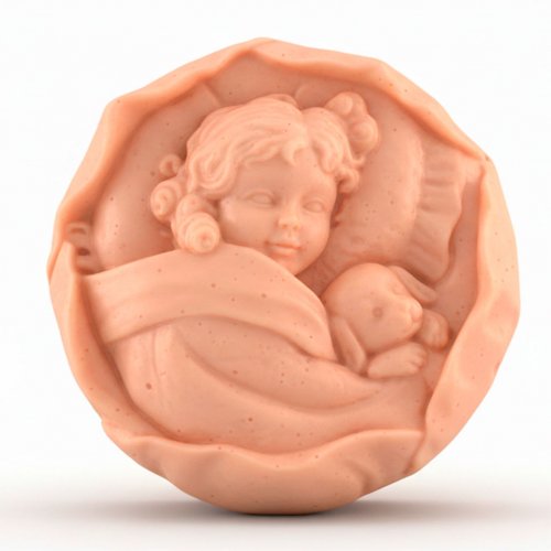 Girl with dog silicone mold