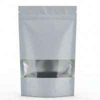 Дой-пак Белый с окном 130 х 200 мм с дном