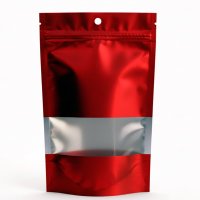 Дой-пак Красный с окном 130х200 мм с дном