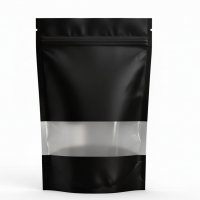 Дой-пак Черный с окном 130х200 мм с дном