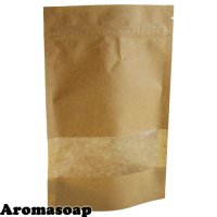Дой-пак крафт с окном 130х200 мм с дном