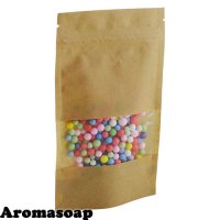 Дой-пак крафт с окном 100х170 мм с дном