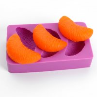 Orange slices set of 3 pcs 20 g 2D silicone elite mold