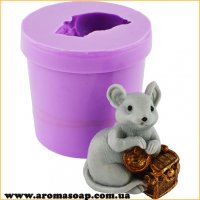 Mouse with chest of coins 3D silicone mold