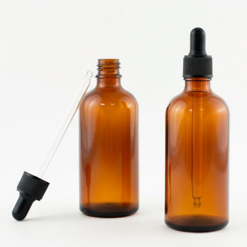 Стеклянный Коричневый флакон 100 мл с пипеткой Черной