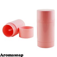 Флакон для твердого дезодоранту рожевий 50 г (пластик)