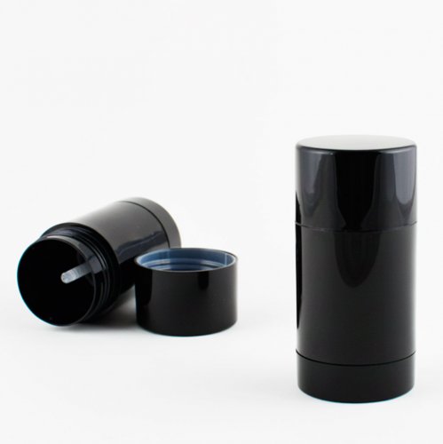 Bottle for solid deodorant black 50 g (plastic)