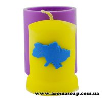 Свічка кругла з карткою України 3D еліт-форма