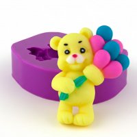 Ведмедик з повітряними кульками 23 г 2D силіконова форма