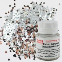 Figured glitter Star (silver) 3 mm