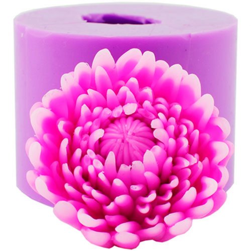 Chrysanthemum bud opened 3d silicone mold