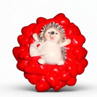 Ежик в сердечках 3D элит-форма