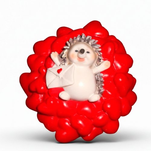 Ежик в сердечках 3D элит-форма