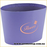 Кашпо картонне для квітів бузкове Flowers