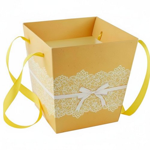 Cardboard flower pots with handle Openwork