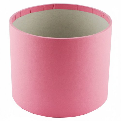 Кашпо картонное круглое (шляпная коробка) Розовое