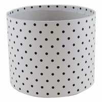 Кашпо картонное круглое (шляпная коробка) Белое в горох