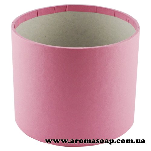 Кашпо картонное круглое (шляпная коробка) Розовое
