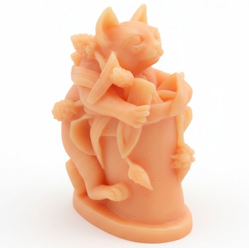 Кошечка в цветочном горшке 3D элит-форма