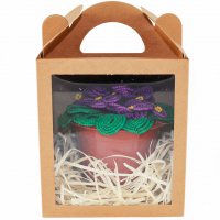 Коробочка крафт з ручкою для свічки, паски, 3D мила