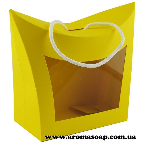 Коробка-сумочка Жовта з віконцем