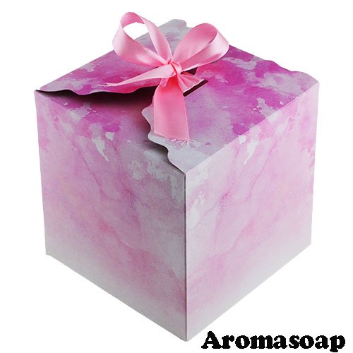 Подарункова коробка Мега мармур рожевий