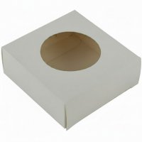Коробка мікс з круглим віконцем Біла