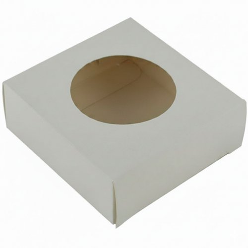 Коробка микс с круглым окошком Белая