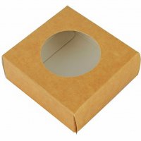 Коробка микс с круглым окошком Крафт