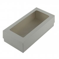 Коробка-пенал Белая с окошком прямоугольная