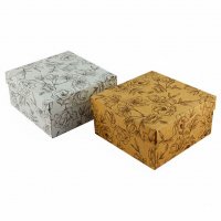 Коробочка подарунок Крафт із квітами двостороння