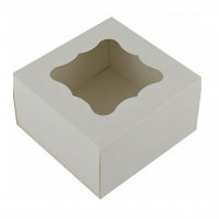 Коробка премиум Белая с фигурным окошком